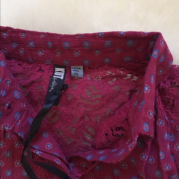 Kut From The Kloth Lace Trim Print Blouse - Picture 4 of 7